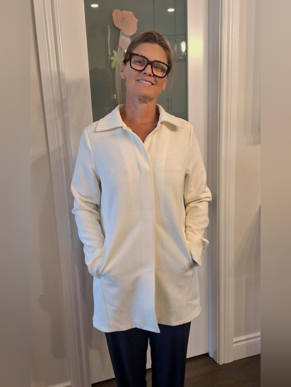Ivory Single-Breasted Coat - Picture 11 of 13